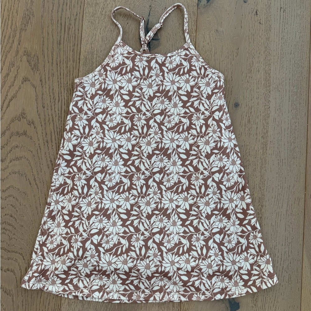 Rylee + Cru Brown and Cream Floral Tennis Dress